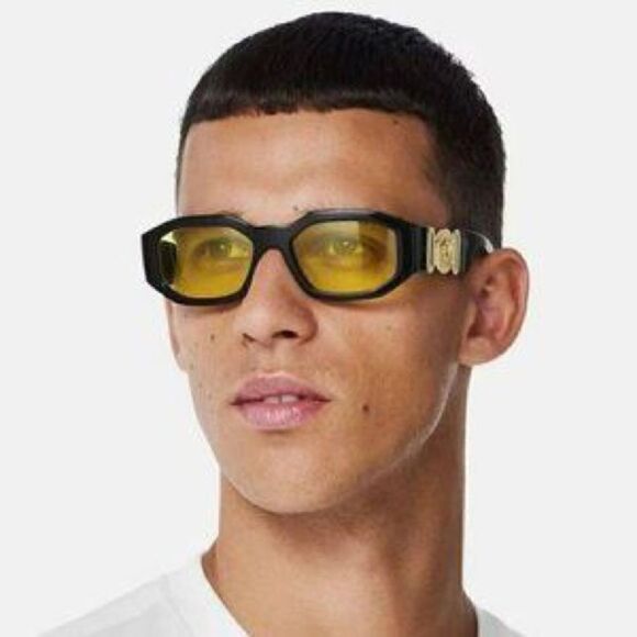 VERSACE Sunglasses VE4361 GB1/85 Black Yellow Unisex NEW - Picture 2 of 12